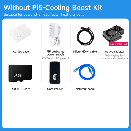 Raspberry Pi 5 board Cooling Boost Kit (Without Raspberry Pi 5 board)