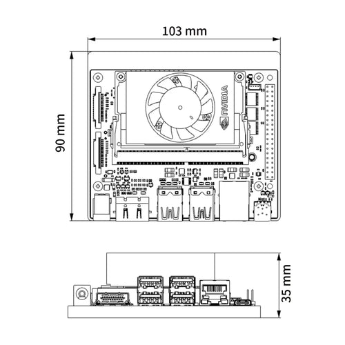 Hiwonder Jetson Orin NX Development Kit 8GB SOM Module (Camera + Touch Screen Development Kit)