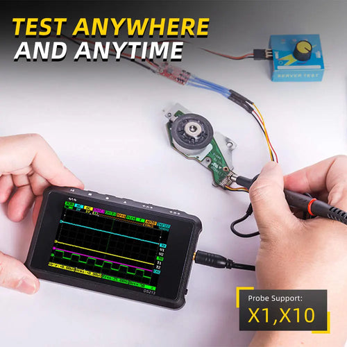 Handheld DS213 Oscilloscope, Rechargeable, 4 Channels, 15MHz