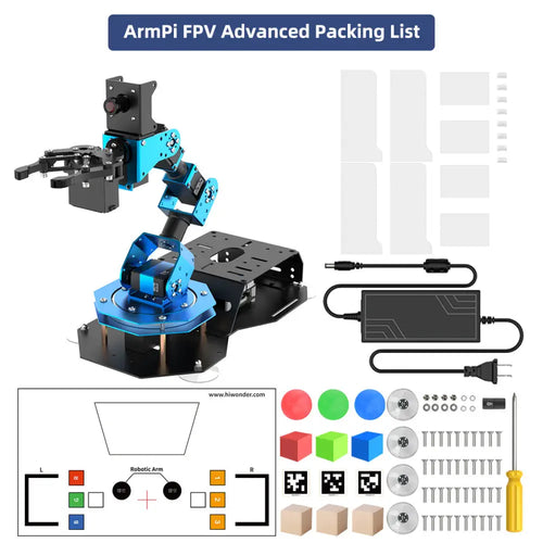 Hiwonder ArmPi FPV AI Vision Raspberry Pi ROS Robotic Arm with Python Open Source (Advanced Kit/ Without Raspberry Pi 4B)