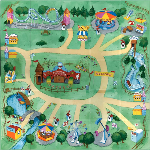 Amusement Park Mat for Oti-Bot, Loti-Bot and Pro-Bot Floor Robot Coding Toy Kids Classroom STEM Educational Activity Toy