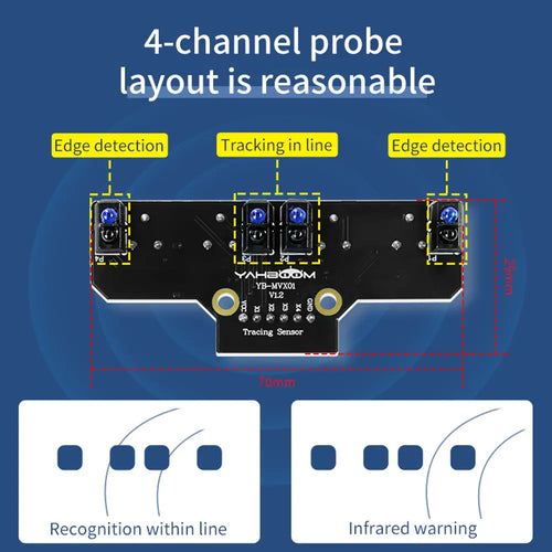 Yahboom 4 channel infrared tracking sensor module