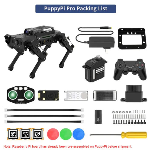 Hiwonder PuppyPi Pro Quadruped Robot w/ AI Vision Powered by Raspberry Pi ROS Open Source Robot Dog (Raspberry Pi 4B 4GB Included)