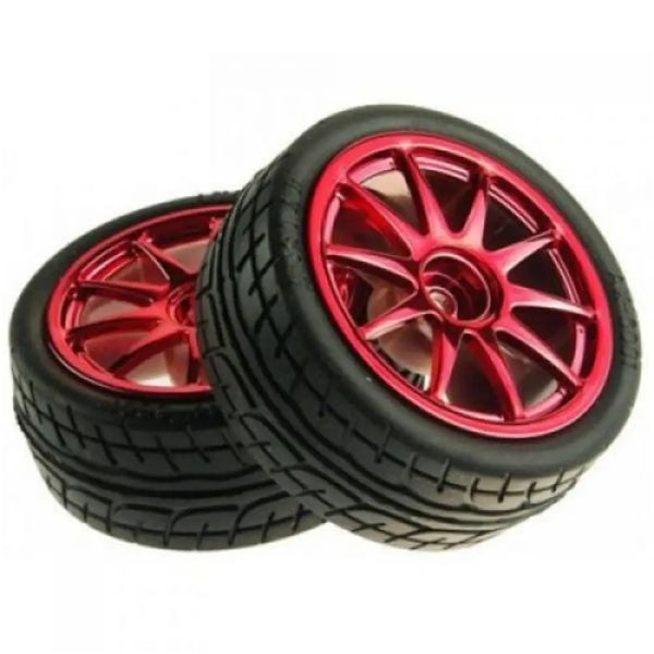 DFRobot 65mm Rubber Wheel Pair - Red