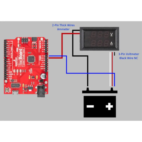 Digital Voltmeter Ammeter 30V 10A Red and Blue