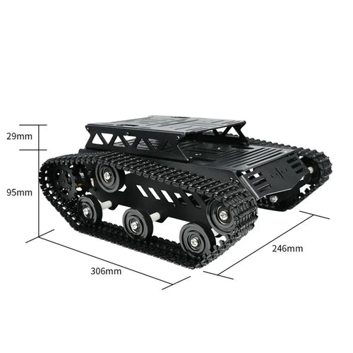 Hiwonder Tank Car Chassis Kit with 2WD Motors for Arduino/Raspberry Pi/Jetson Nano DIY Robotic Car (Black)