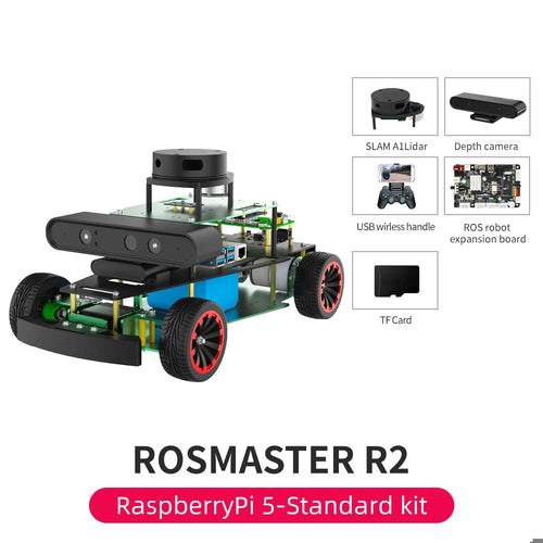 Yahboom Rosmaster R2 ROS2 Robot Ackermann Structure (Standard Version without Raspberry Pi 5 Board)