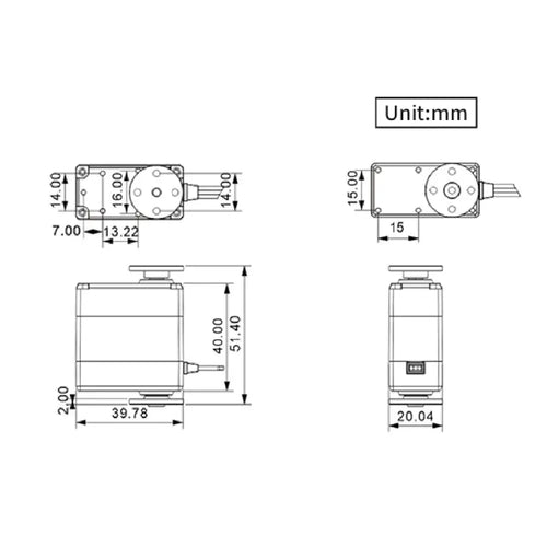 Hiwonder LDX 227 Full Metal Gear Digital Servo w/ Dual Ball Bearing, Control Angle 270 for Robot