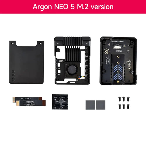 Raspberry Pi 5 Argon NEO 5 M.2 Aluminm Case Kit Built-in 30mm PWN Cooling Fan