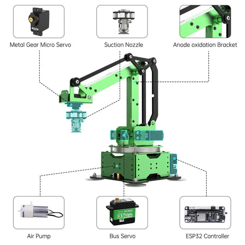 Hiwonder MaxArm Open Source Robot Arm Powered by ESP32 Support Python and Arduino Programming Inverse Kinematics Learning (Standard Kit)