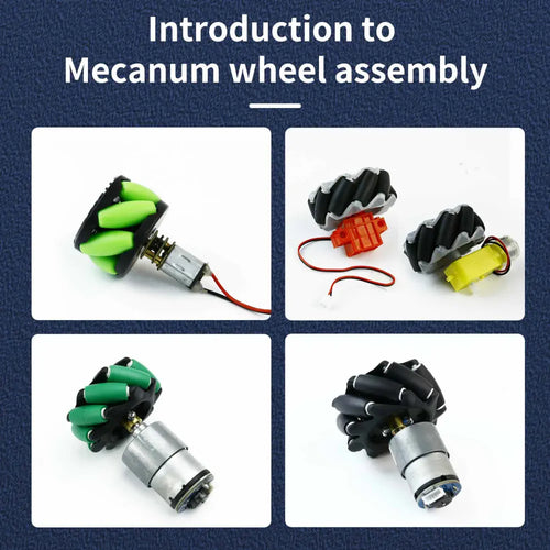 Yahboom Mecanum Wheel Kit for DIY Robot Car - 80mm Hexagonal Coupling, Black (4x) [EN Manual]