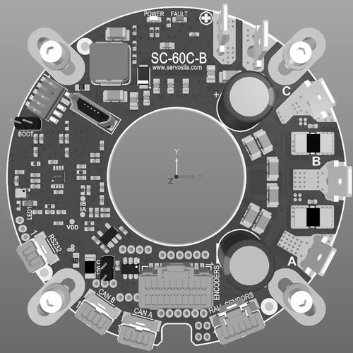 Servosila SC-60C Brushless/Brushed Motor Controller (circular shape, hollow shaft)