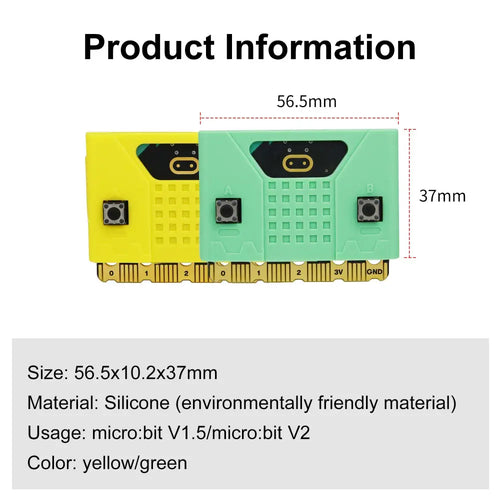 Micro:bit new silicone case(Yellow/Green Optional) for V2 board(10x)