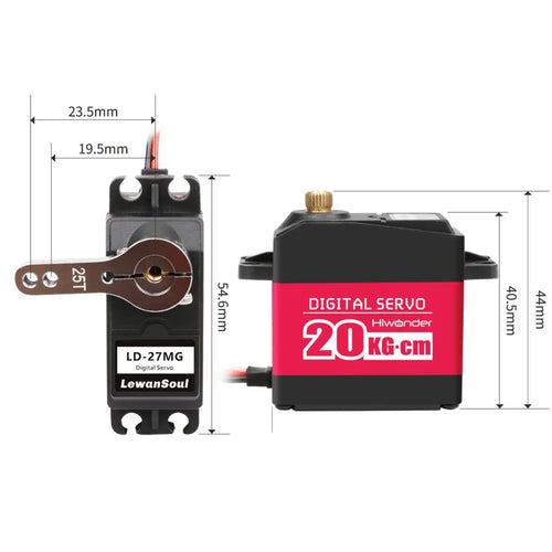 Hiwonder LD 27MG Full Metal Gear Digital Servo w/ 270 deg Control Angle, Aluminium Case for Robot RC Car