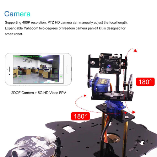 Yahboom 4WD Smart Robot w/ AI Vision Features for Raspberry Pi 4B (w/o Raspberry Pi 4B Board)