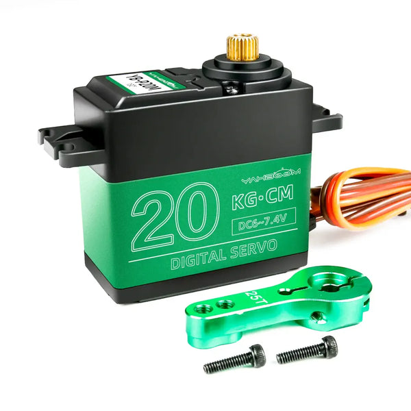 Yahboom 20kg Digital Servo Motor w/ Full Metal Gear, Waterproof, 180deg Control Angle &amp; High Torque for RC Model