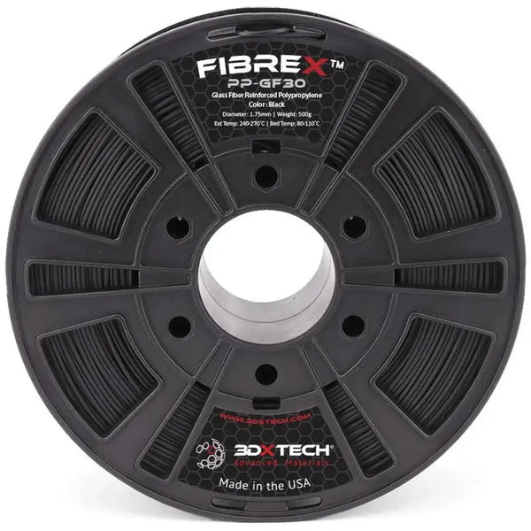 3DXTech FibreXT PP+GF30 Polypropylene 1.75mm - Black