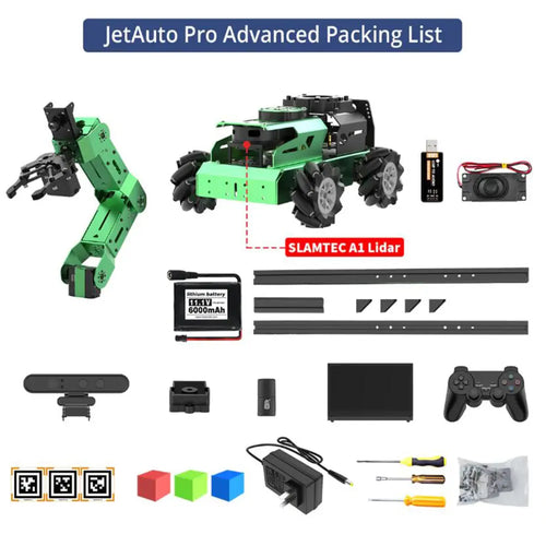 JetAuto Pro ROS Robot Car with Vision Robotic Arm Powered by Jetson Nano Support SLAM Mapping/Navigation/Python (Advanced Kit with Jetson Nano 4GB)