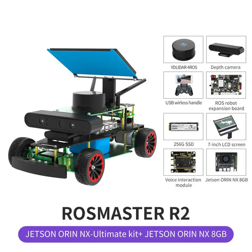 Yahboom Rosmaster R2 ROS2 Robot Ackermann Structure (Ultimate Version with Jetson Orin NX 8GB Board)