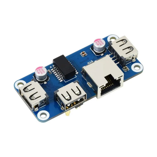 Ethernet/USB HUB HAT (B) for Raspberry Pi Series, 1x RJ45, 3x USB 2.0