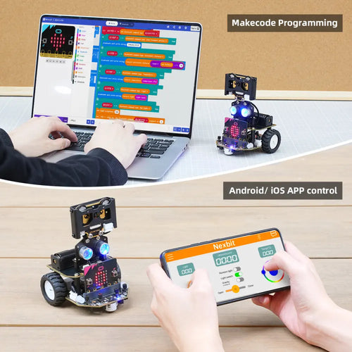 AI Vision Robot Nexbit, micro:bit Programming Educational Robot, Support WonderCam Smart Vision Module (Start kit/without microbit)