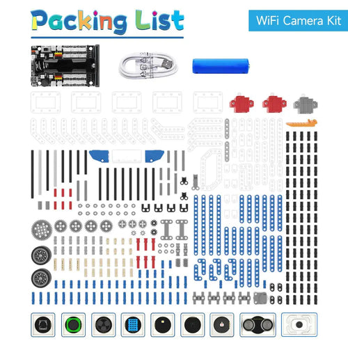 Yahboom Micro bit Building Block Robot Kit 16 in 1 STEM Projects DIY Science Educational Toys for Kids Age 10+ (WiFi Camera Kit Without Microbit)