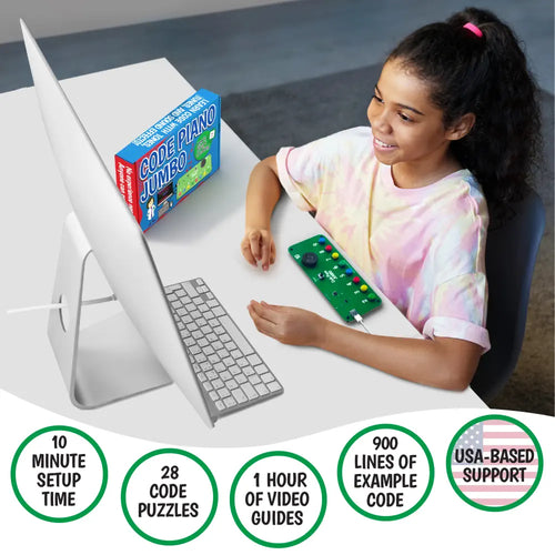 Code Piano Jumbo Coding Kit for Kids Ages 8 to 12+ - Learn STEAM Skills w/ Block &amp; Typed Code