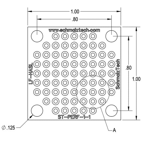 Prototyping PCB, Perfboard - 1&quot; x 1&quot; - 4 Pack