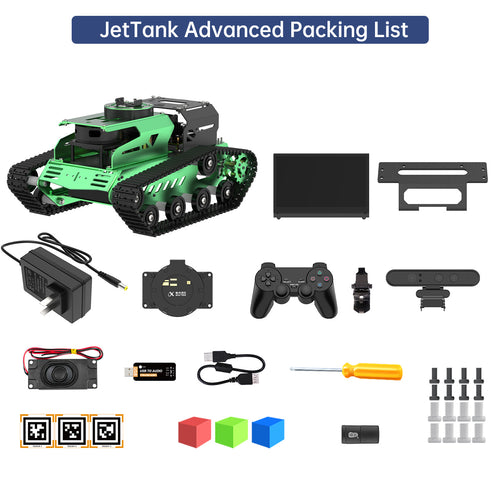 Hiwonder JetTank ROS Robot Tank Powered by Jetson Nano with Lidar Depth Camera Touch Screen (Advanced Kit/SLAMTEC A1 Lidar)