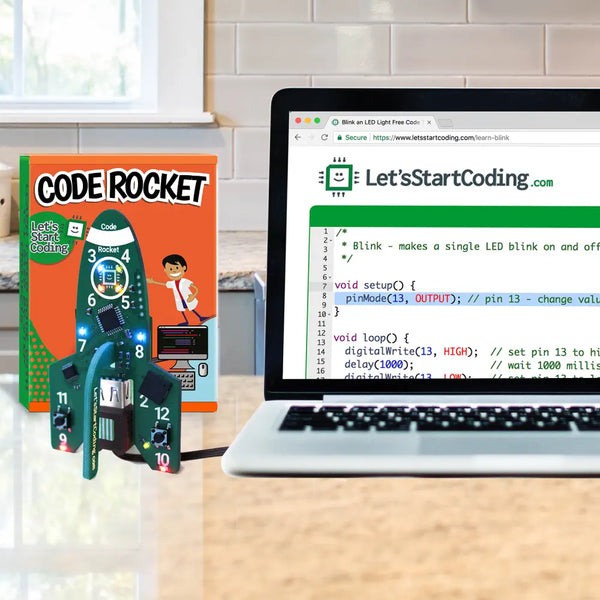 Code Rocket Toy for Kids Ages 8 12+, Learn Block &amp; Typed Coding w/ Circuits