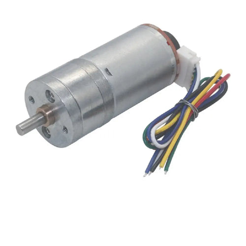 25D 6V 26RPM 5.2Kg.cm Brushed DC Gear Motor w/ Encoder