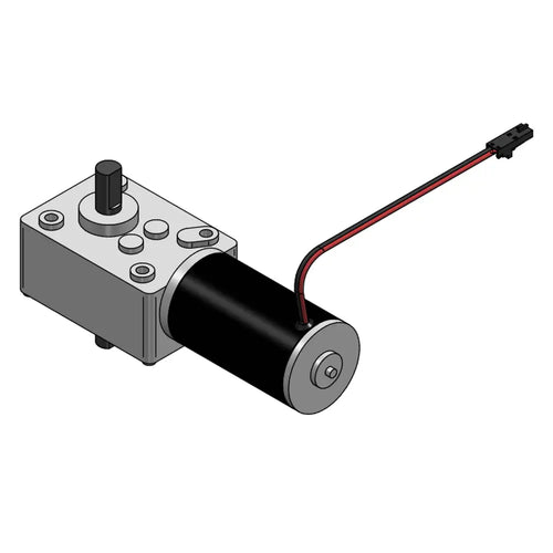 12V 16rpm High Torque Dual Shaft 31D Motor w/ Worm Gear Reduction, with customized connector terminations