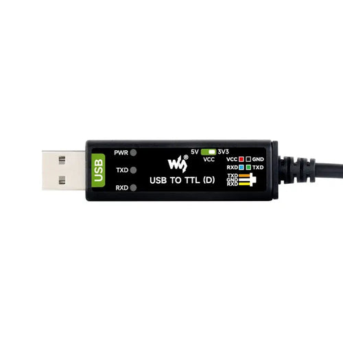 Waveshare Chip Industrial USB to TTL Serial Cable for Raspberry Pi 5 Debugging