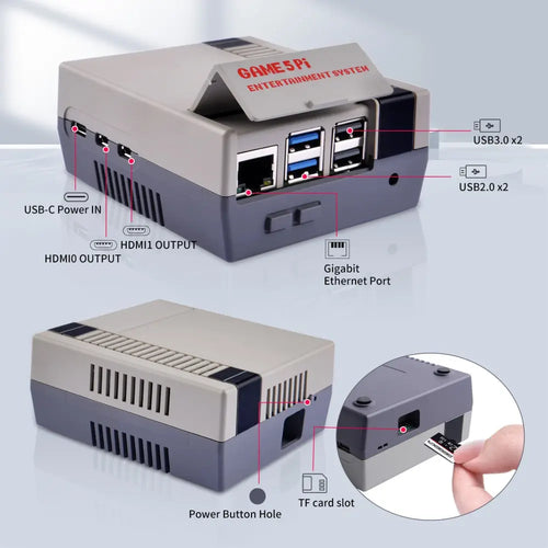 Game5 Pi Case Enclosure Shell w/ Armor Lite V5 Cooler for Raspberry Pi 5