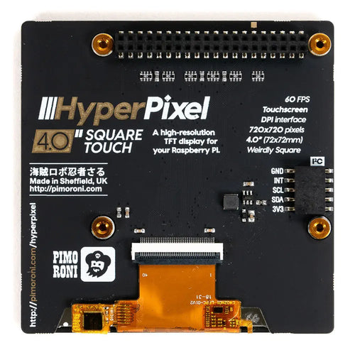 HyperPixel 4.0 Square - Hi-Res Display for Raspberry Pi – Non-Touch