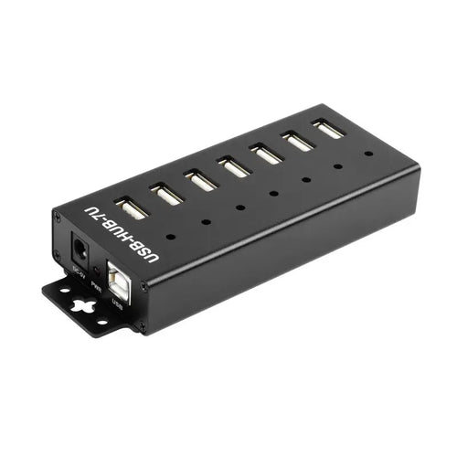 Industrial Grade USB HUB, 7x USB 2.0 Ports (US Plug)