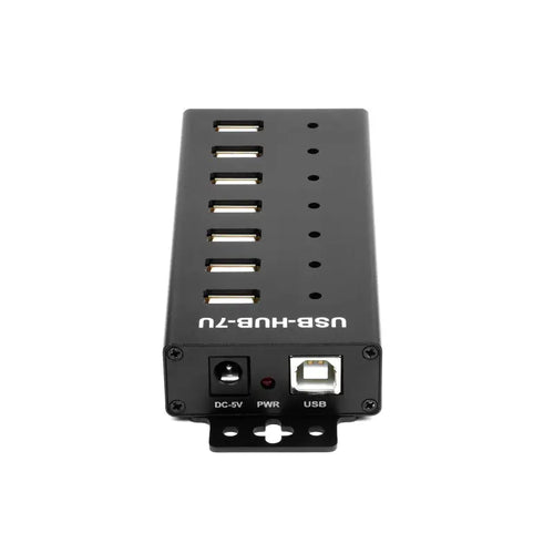 Industrial Grade USB HUB, 7x USB 2.0 Ports (US Plug)