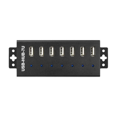 Industrial Grade USB HUB, 7x USB 2.0 Ports (US Plug)