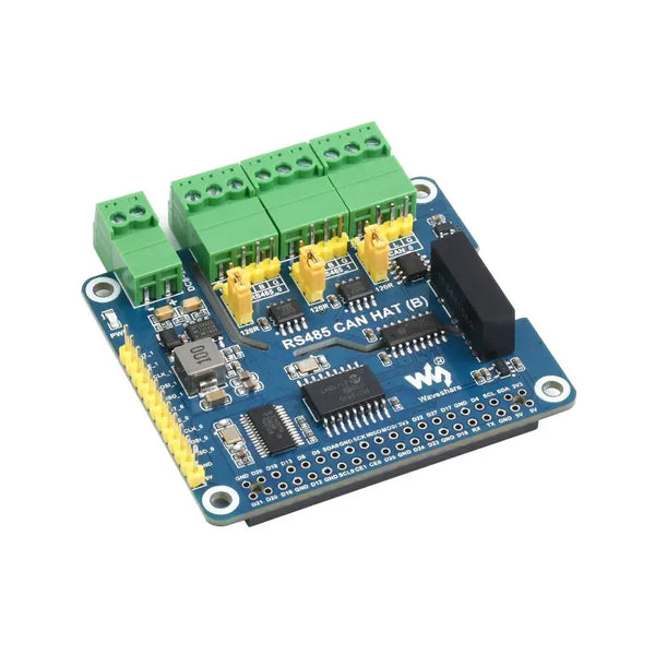 Waveshare Isolated RS485 CAN HAT B for Raspberry Pi, 2Ch RS485 & 1Ch CAN