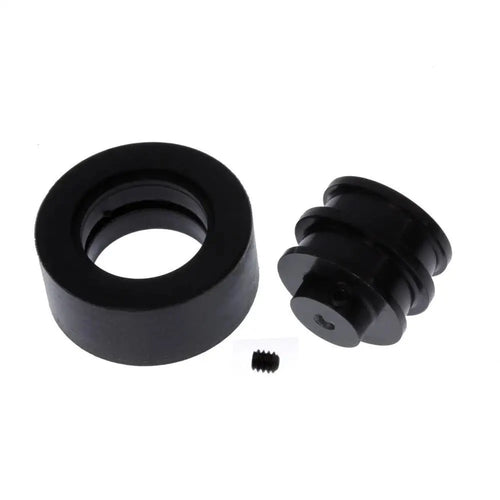 Large Rubber Wheel w/ Aluminum Hub 28mm Diameter 2mm Shaft Hole Black