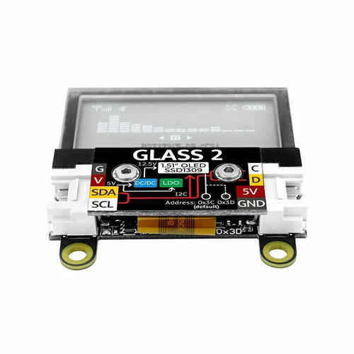 M5Stack Glass 2 Unit w/ 1.51 inch Transparent OLED Display