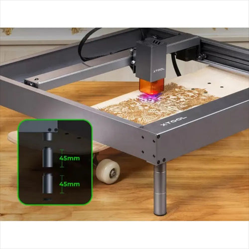 Makeblock xTool D1-5W + D1 Rotary Attachment + Raiser (2 sets 45mm)