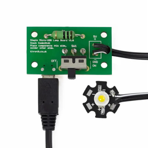 Kitronik Micro USB 1W LED Lamp Soldering Kit