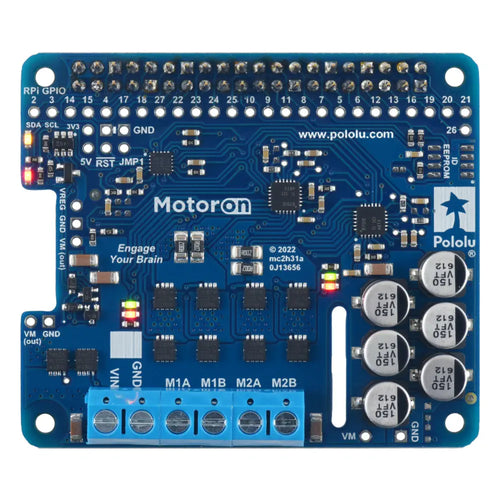 Motoron M2h18v18 Dual High-Power Motor Controller for RPi (Connectors Soldered)