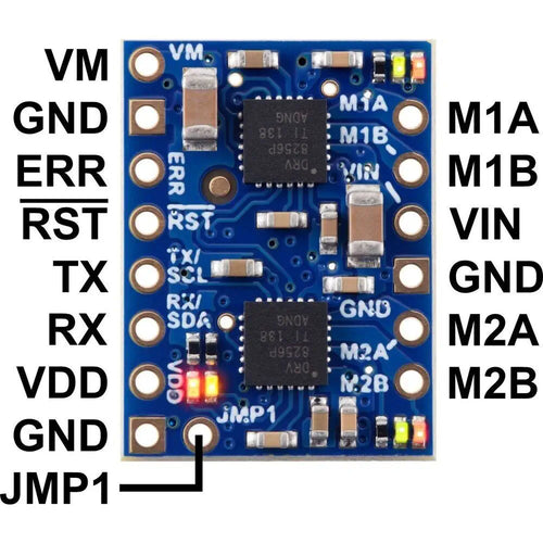 Pololu Motoron M2U256 Dual Serial Motor Controller (Header Pins Soldered)