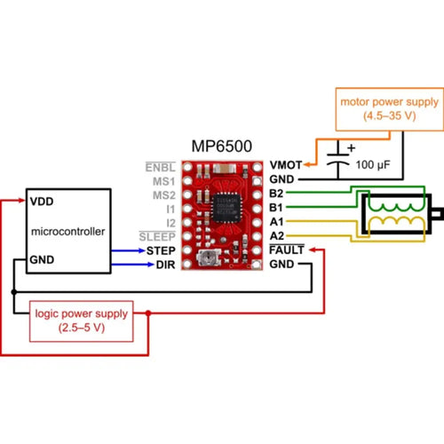 MP6500 Stepper Motor Driver Carrier (Digital Current Control)