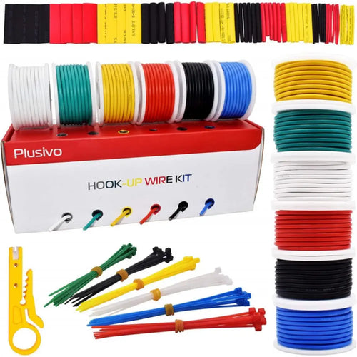 Plusivo 18AWG Hook Up Wire Kit - 6 Colors (16 ft each)