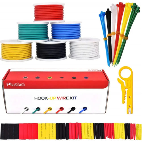 Plusivo 18AWG Hook Up Wire Kit - 6 Colors (16 ft each)