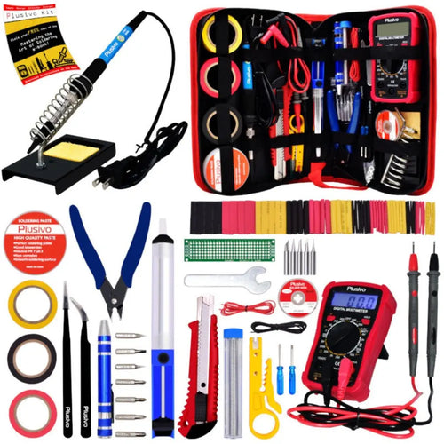 Plusivo Soldering Iron Kit w/ Digital Multimeter (US Plug)