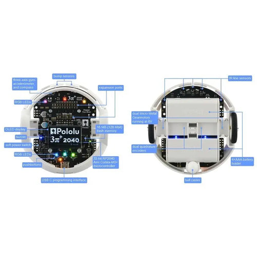 Pololu 3pi+ 2040 Robot - Turtle Edition (75:1 LP Motors), Assembled